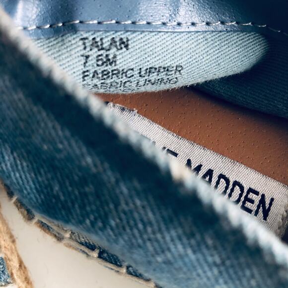 Steve Madden 'Talan' Women's 7.5 Star Espadrille Denim Shoe Slip On - Picture 6 of 12